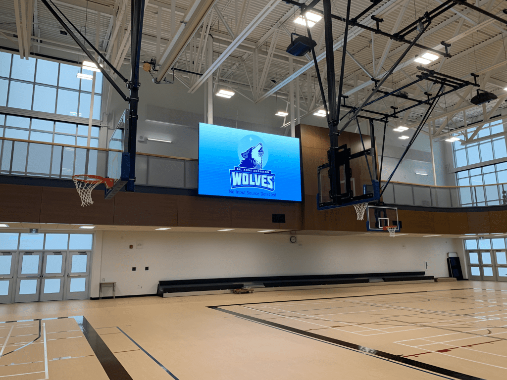 Project Gallery | The Modern Gymnasium, a Commercial AV Installation | LED Walls for Education The Modern Gymnasium, a Commercial AV Installation | Digital Edge Media | Dr. Anne Anderson High School Digital Edge Media | Dr. Anne Anderson High School